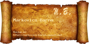 Markovics Barna névjegykártya